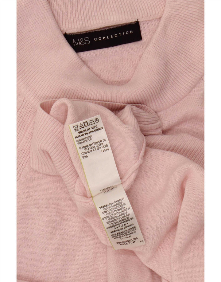 Marks & Spencer Pull court à col roulé pour femme UK 8 Small Rose
