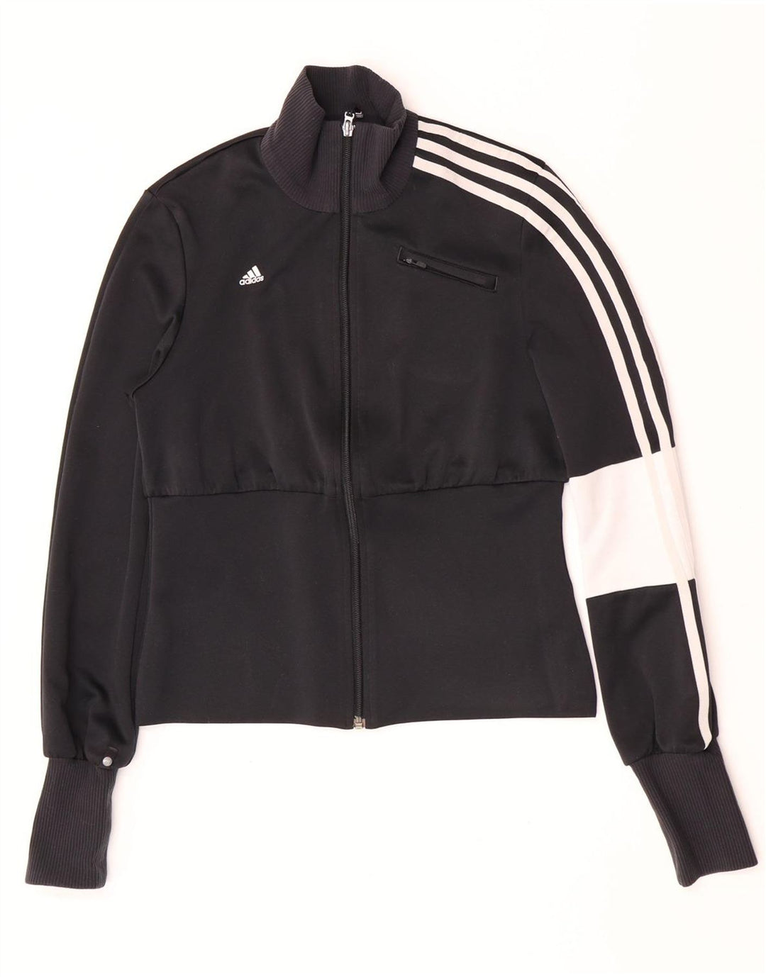 Adidas Veste de survêtement courte pour femme UK 14 Noir moyen Colourblock