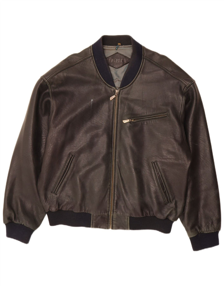 Trapper Veste en cuir pour homme IT 54 2XL Noir