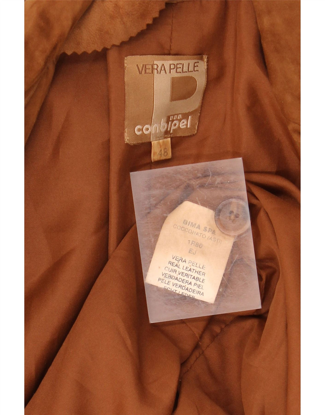 CONBIPEL Veste Blazer en Daim à 2 Boutons pour Femme IT 48 XL Cuir Marron