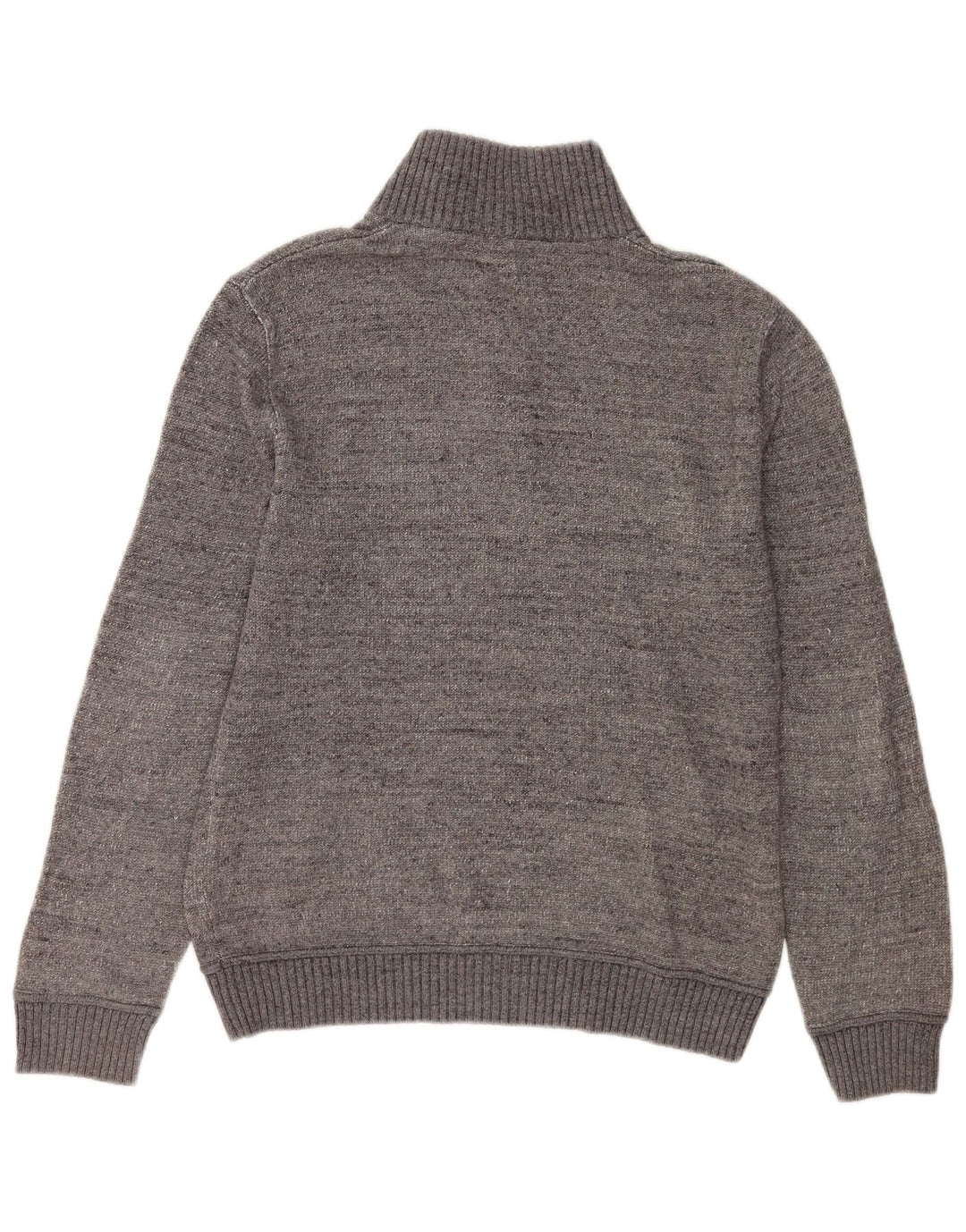 Gap Sweat-Shirt Col Boutonné Homme Gris Moyen Moucheté Coton