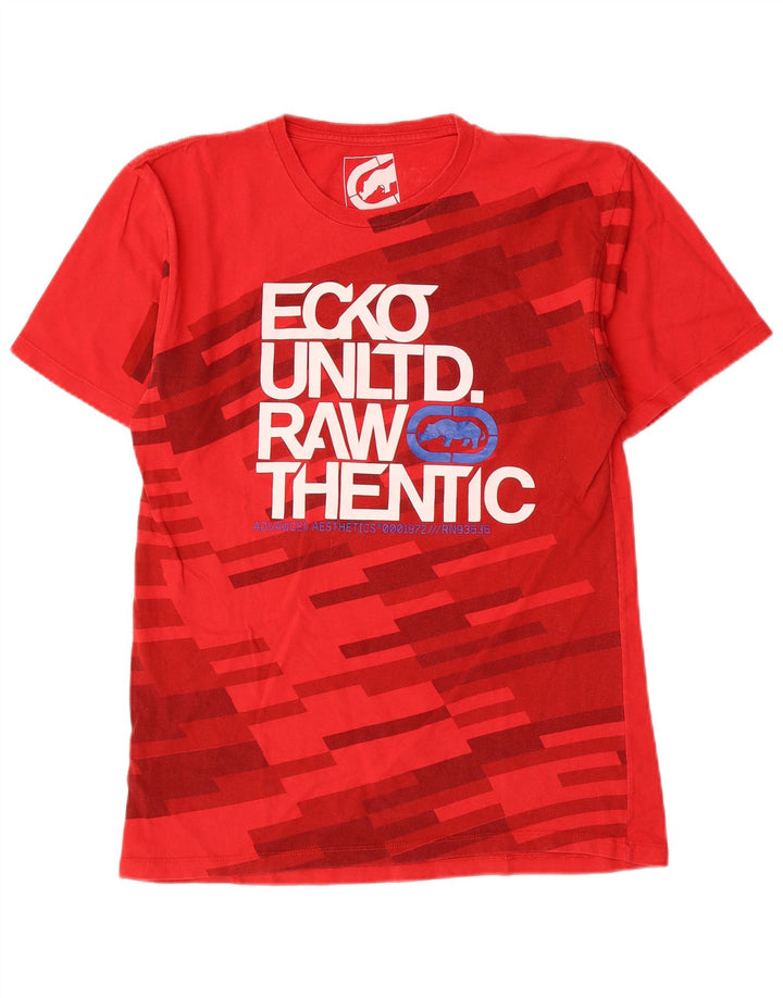 Ecko Unltd T-shirt graphique pour homme en coton géométrique rouge petit