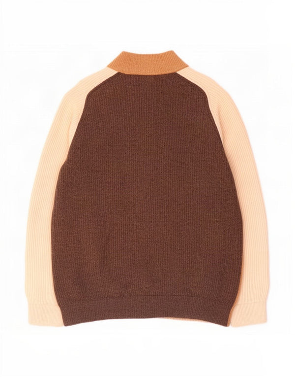 Johnny Lambs Mens Cardigan Sweater XL Beige Colourblock