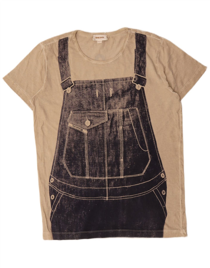 Diesel T-Shirt Graphique Homme Grand Beige