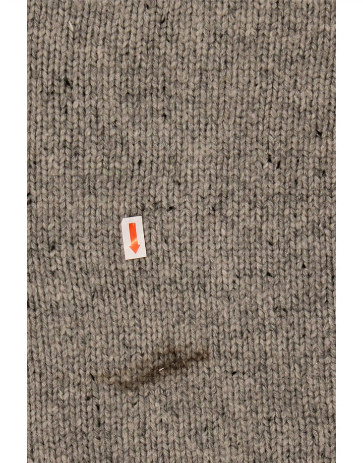 NAUTICA Pull col boutonné pour homme XL en acrylique moucheté gris