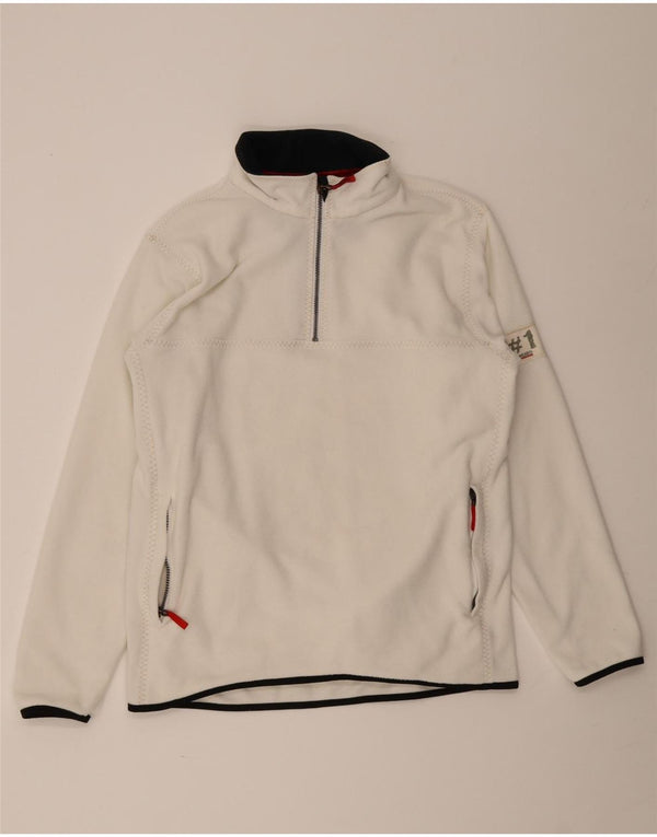 Musto Pull polaire à col zippé pour femme UK 16 Large Blanc cassé Polyester
