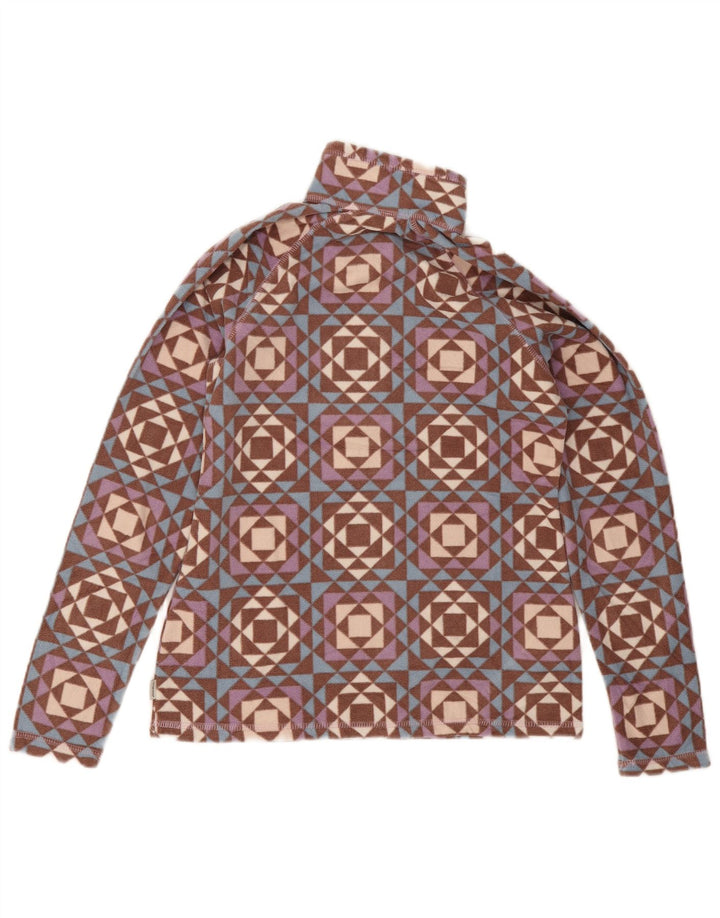 Eddie Bauer Pull polaire surdimensionné pour femme UK 6 XS Multicolore Géométrique