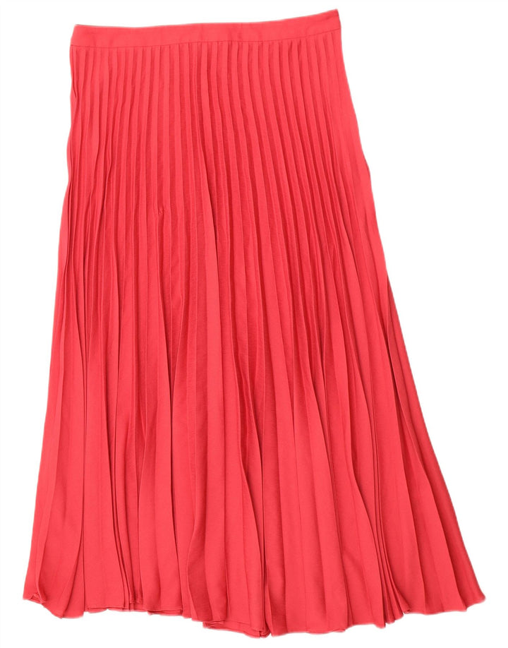 JIGSAW Womens Pleated Skirt UK 14 Large W32  Red Polyester