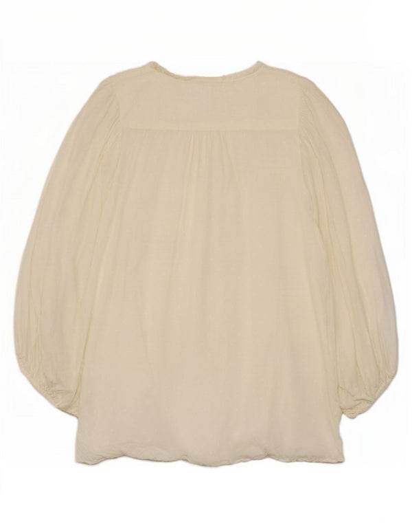 Oasis Chemisier à manches 3/4 pour femme UK 8 Small Viscose à pois blancs