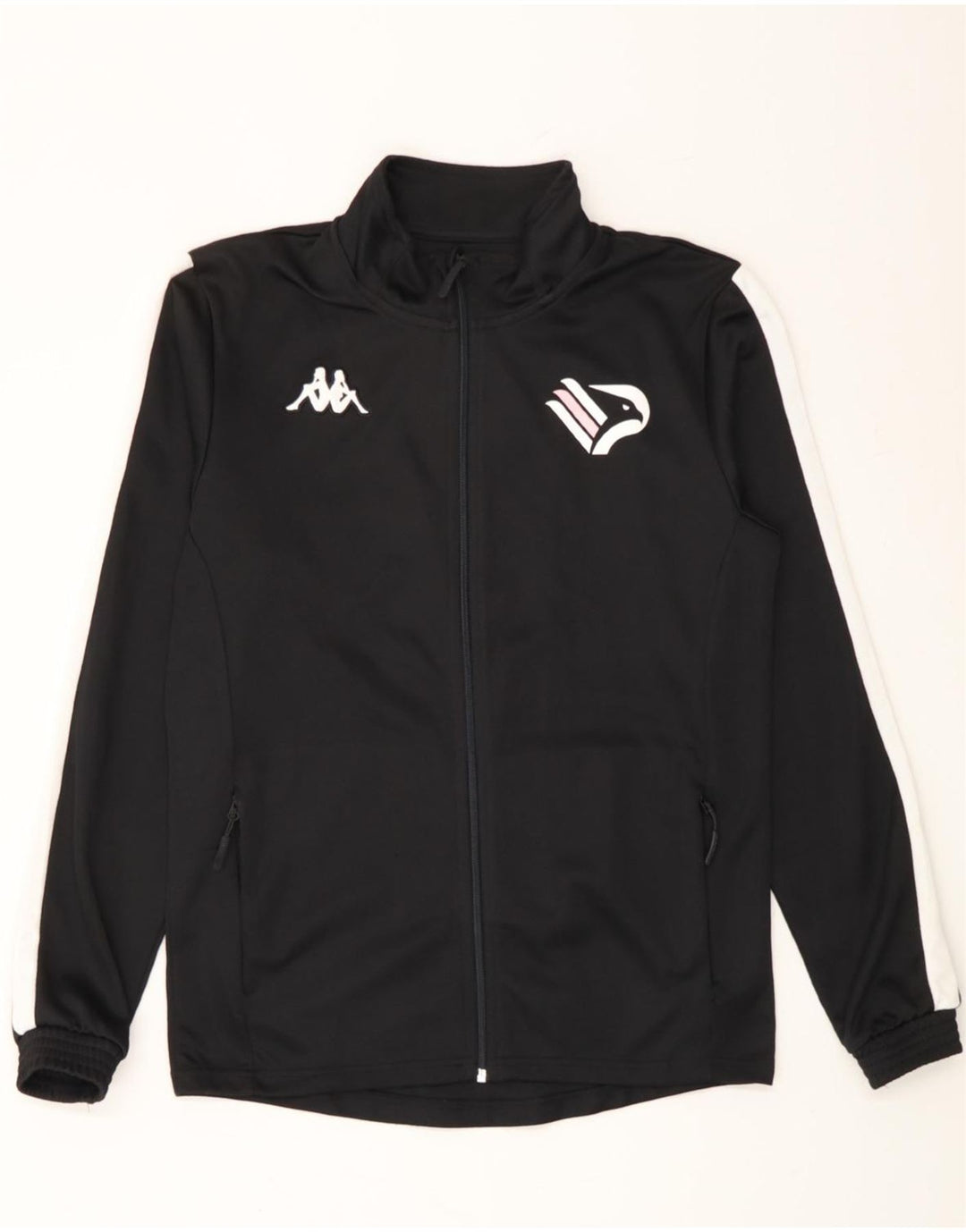 KAPPA Womens Graphic Full Tracksuit UK 12 Medium  Black Polyester Vintage Kappa and Second-Hand Kappa from Messina Hembry 