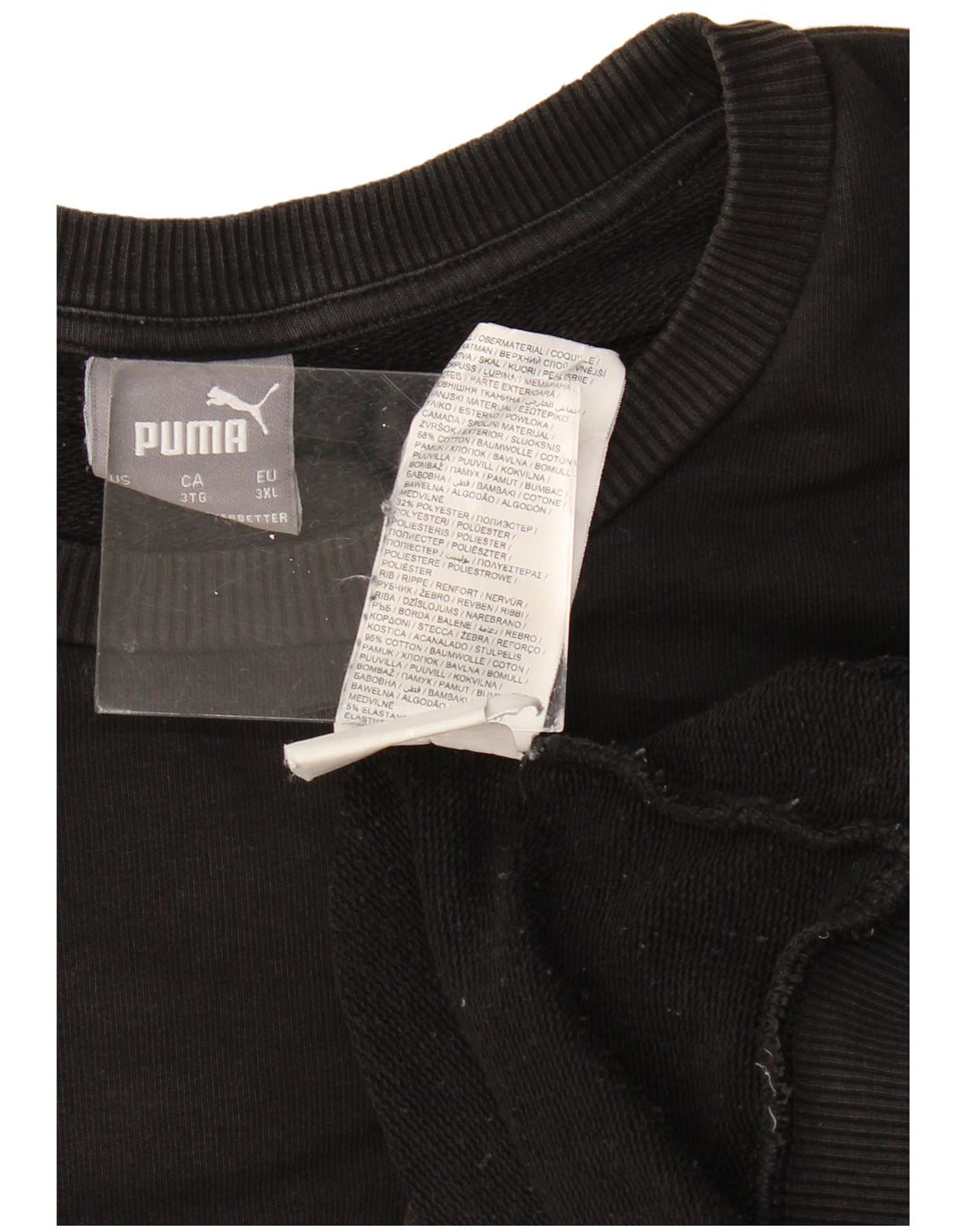 PUMA Sweat-shirt graphique pour homme en coton noir 3XL