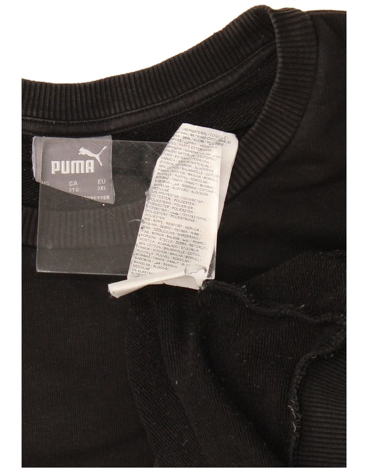 PUMA Sweat-shirt graphique pour homme en coton noir 3XL
