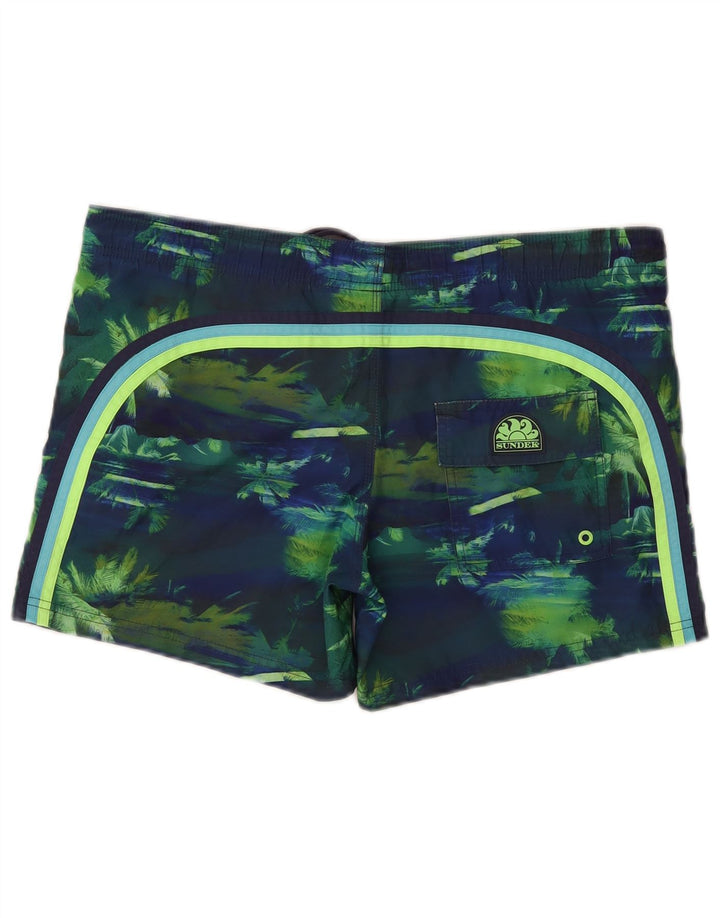 Sundek Short de Bain Homme Bleu Marine Moyen Colorblock Polyester Hawaïen