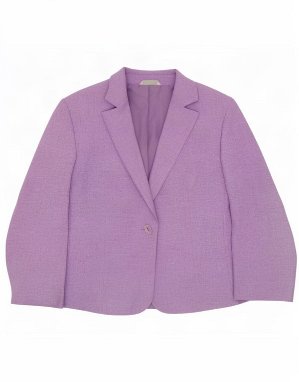 Marks & Spencer Veste blazer standard à 1 bouton pour femme UK 12 Violet moyen