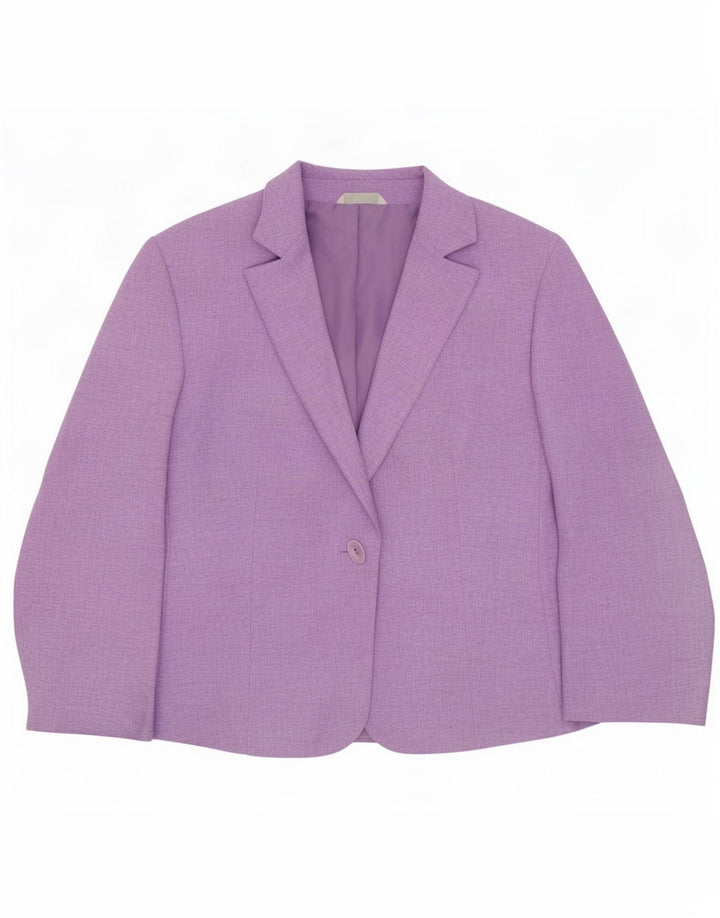 Marks & Spencer Veste blazer standard à 1 bouton pour femme UK 12 Violet moyen