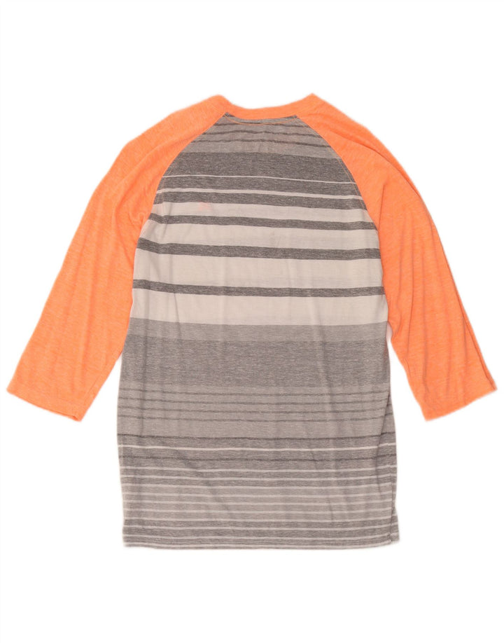 Hurley Femmes Premium Fit Top Manches 3/4 UK 10 Petit Gris Rayé Polyester