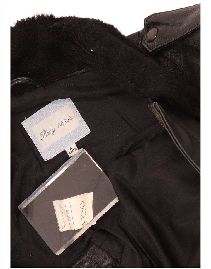 Veste en cuir Magil fille 3-4 ans noir