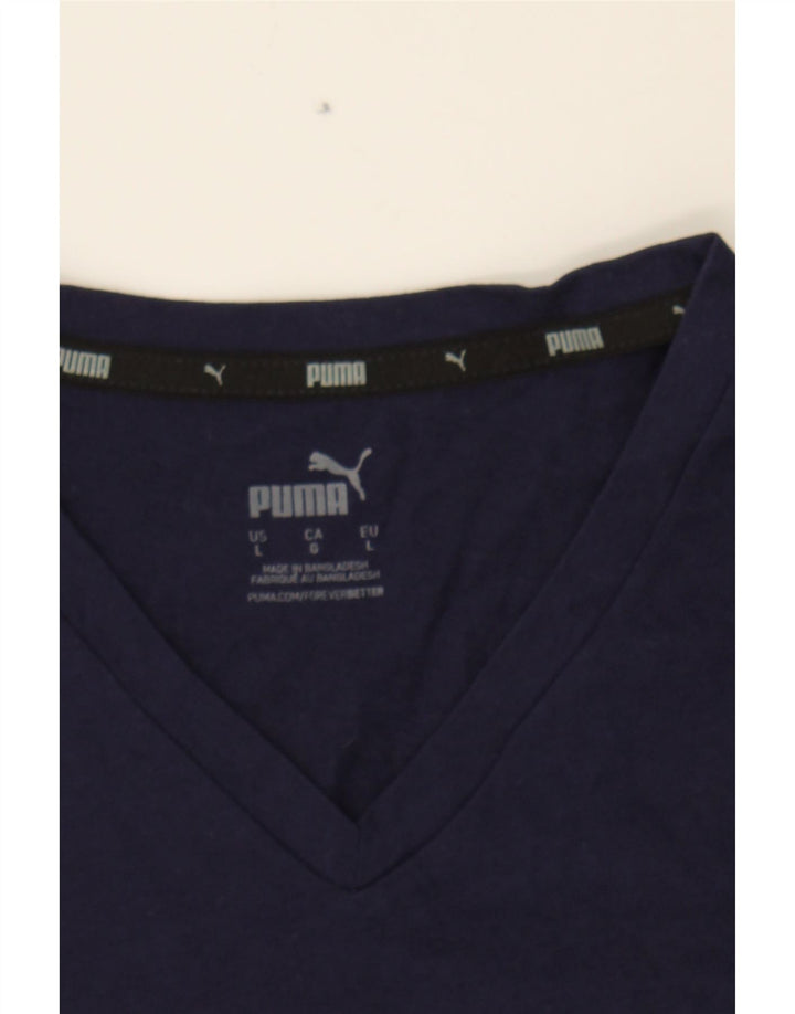 PUMA Mens T-Shirt Top Large Navy Blue Cotton Vintage Puma and Second-Hand Puma from Messina Hembry 