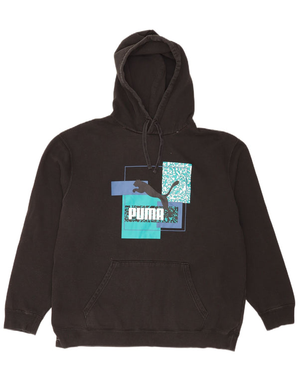 Puma Pull à capuche graphique XL homme noir coton