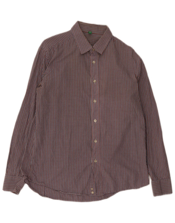 Benetton Chemise XL Coton À Carreaux Multicolore Homme