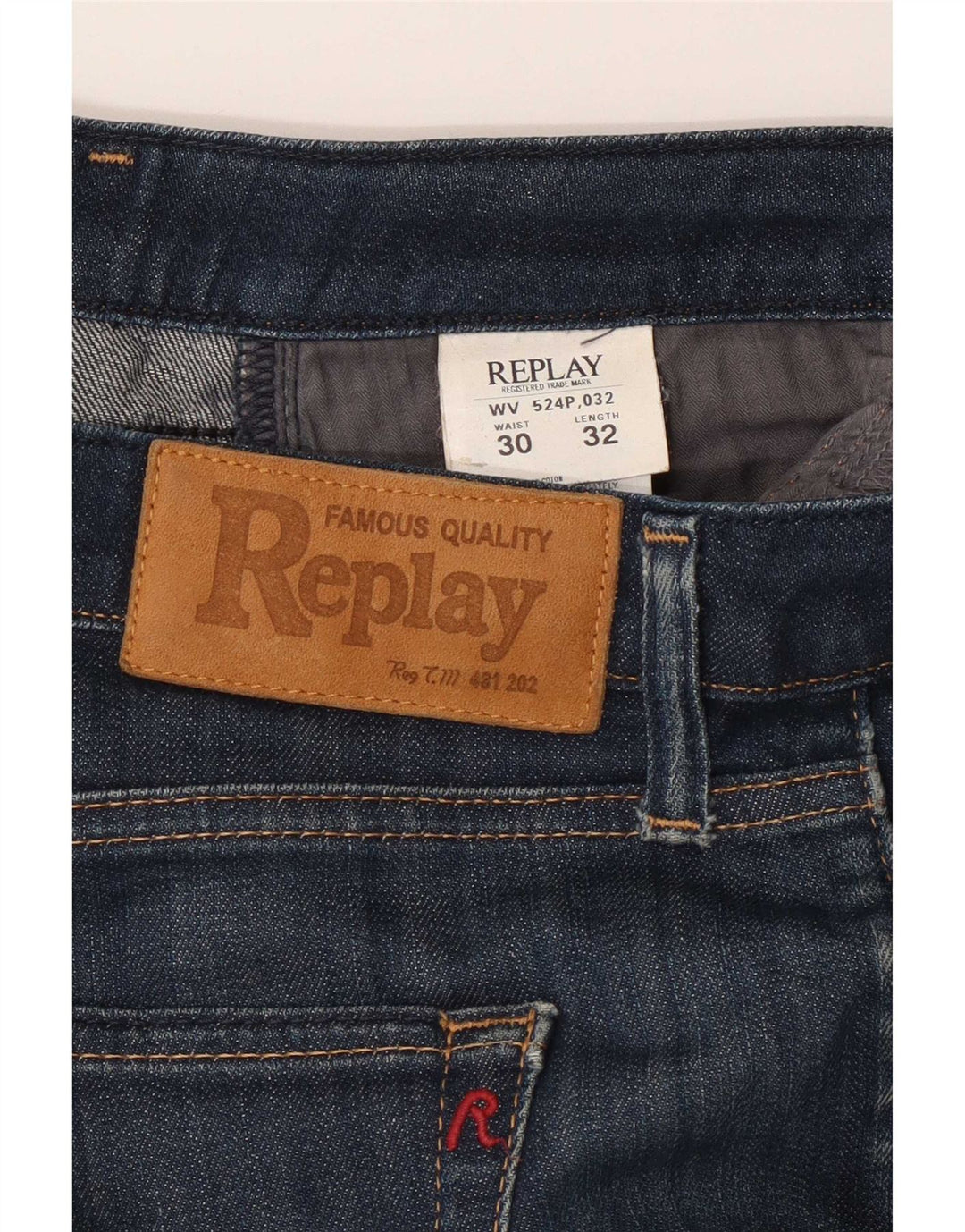 Replay Jean Bootcut Femme W30 L32 Bleu Marine Coton