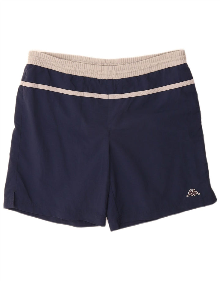 Kappa Short de Bain Homme Large Bleu Marine Colorblock Nylon