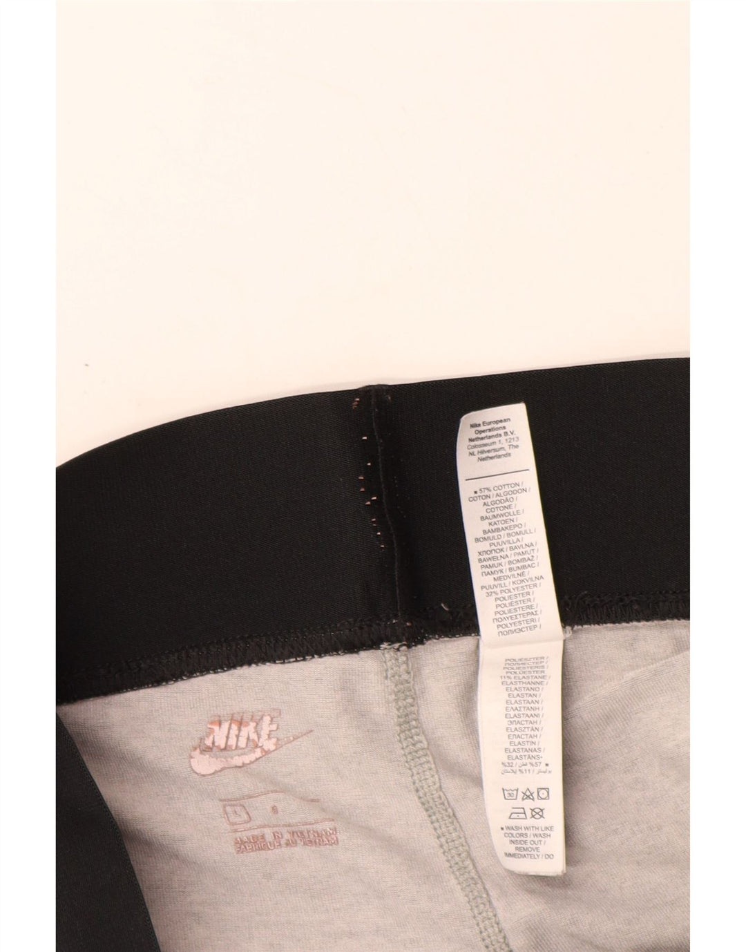 NIKE Womens Graphic Leggings UK 16 Large Gris Coton