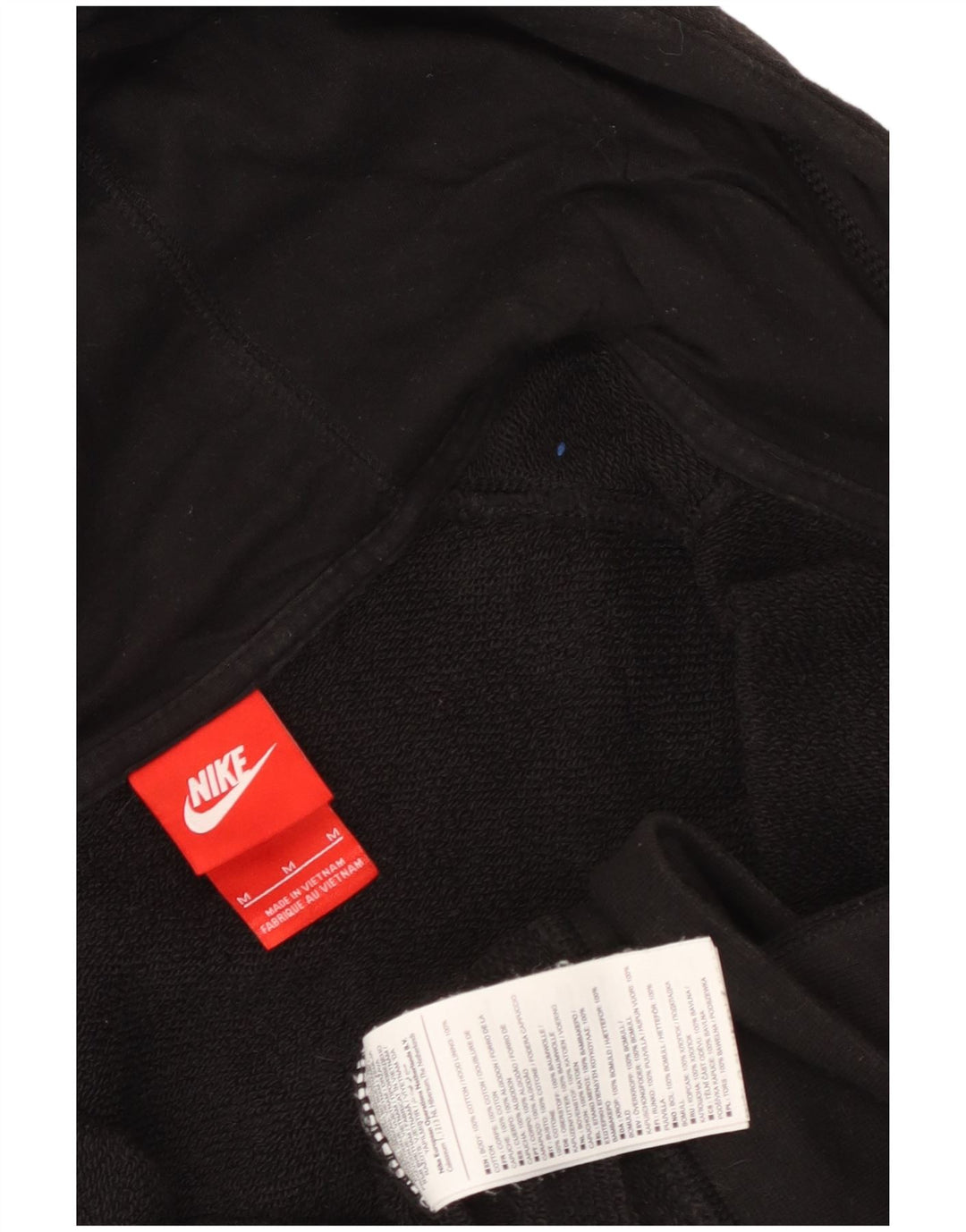 Nike Sweat à capuche zippé graphique en coton noir moyen pour homme