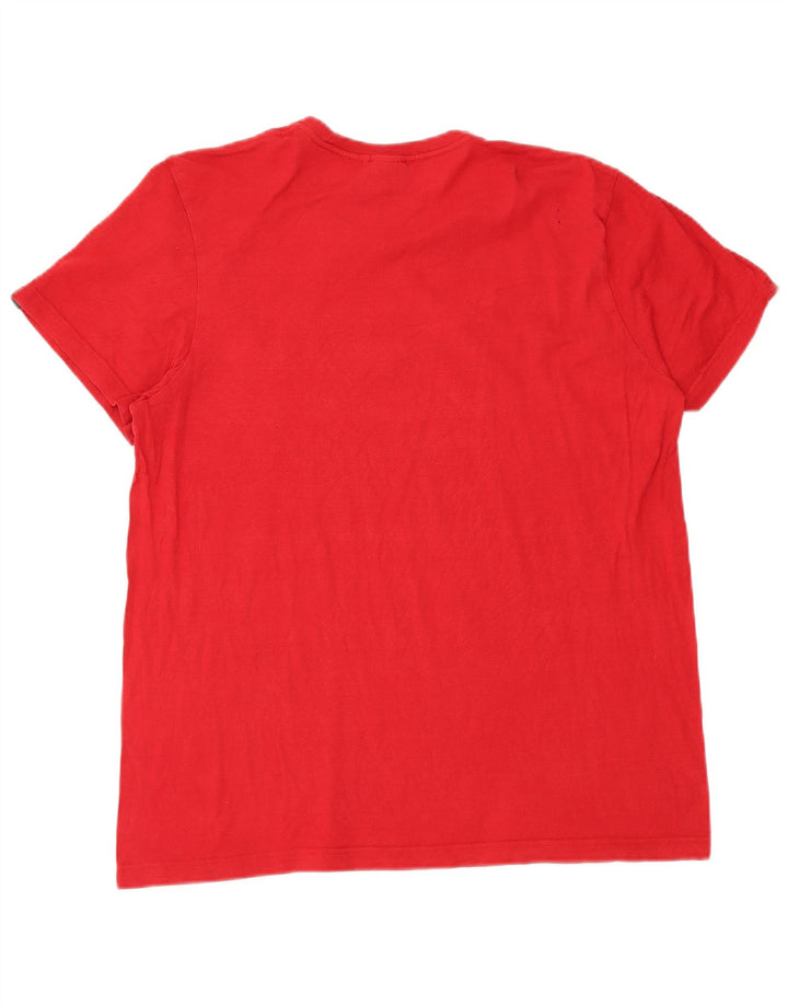 Adidas T-Shirt Graphique Homme Rouge Moyen Coton