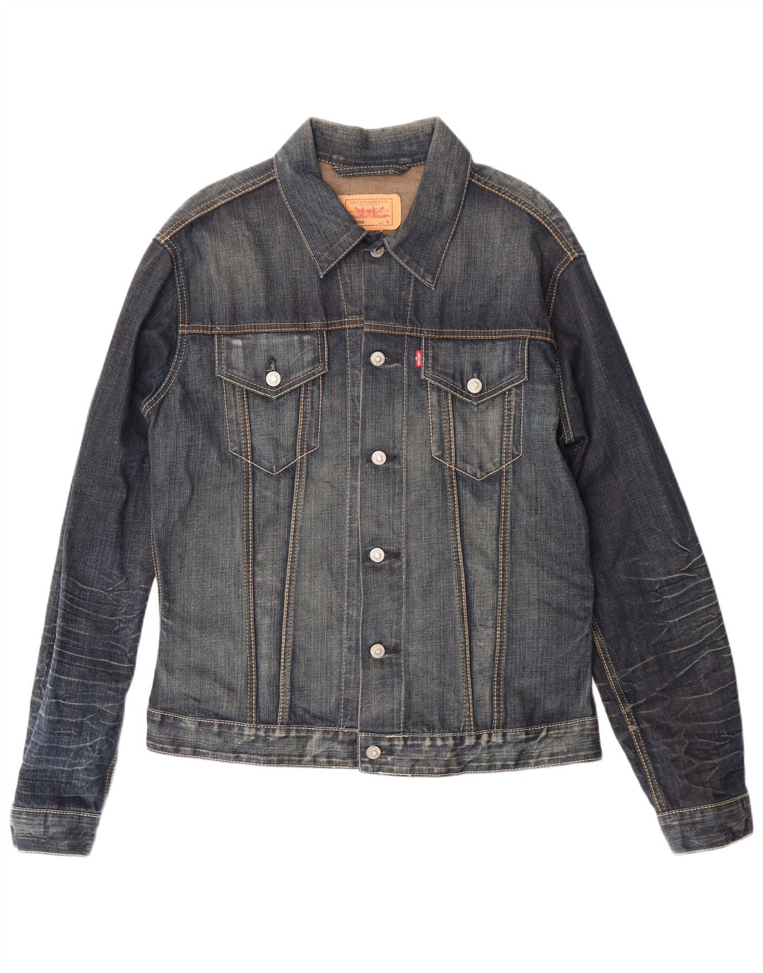 Levi's Veste en jean pour homme UK 40 Large Bleu Coton