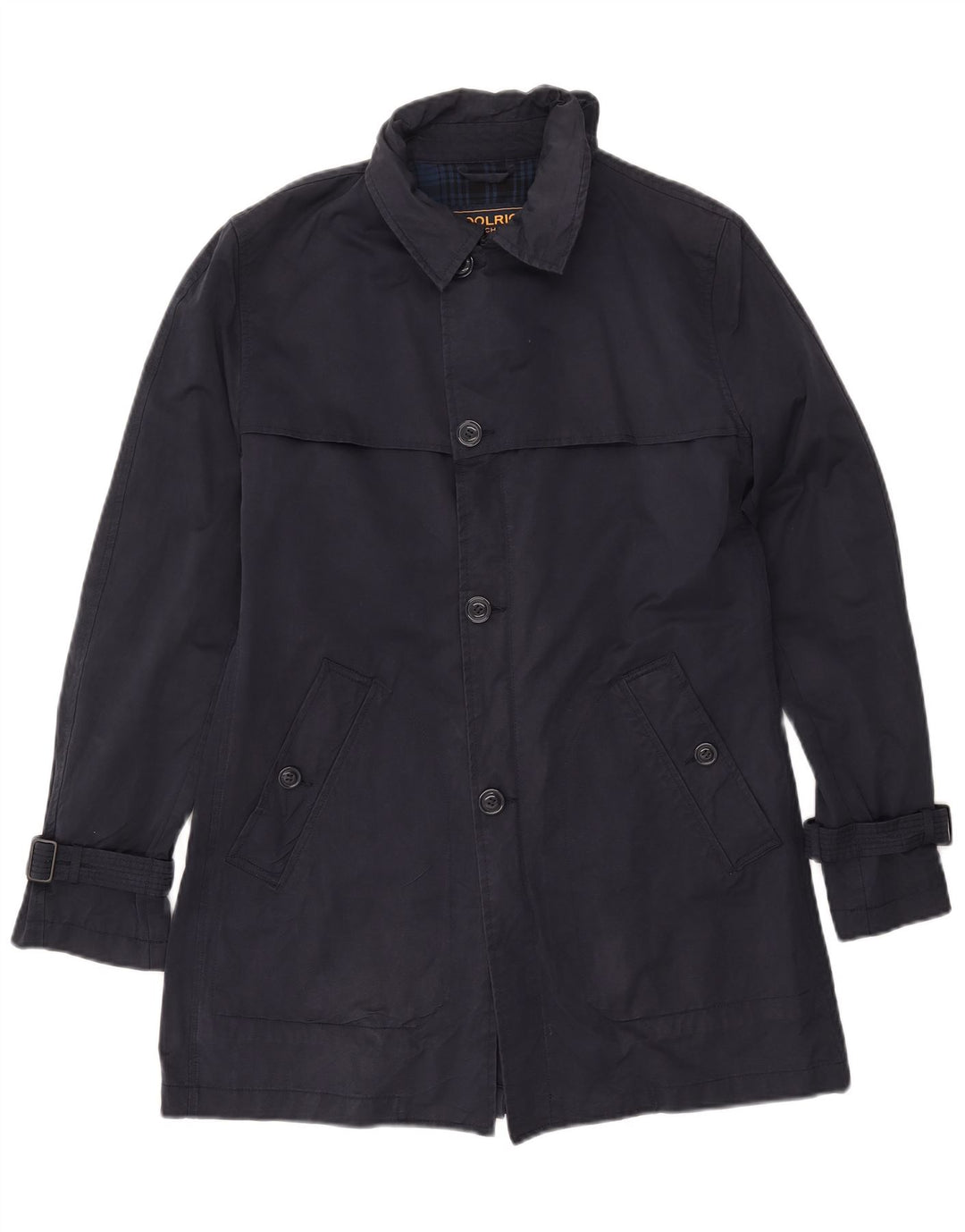 WOOLRICH Trench Homme UK 36 Petit Bleu Marine Coton