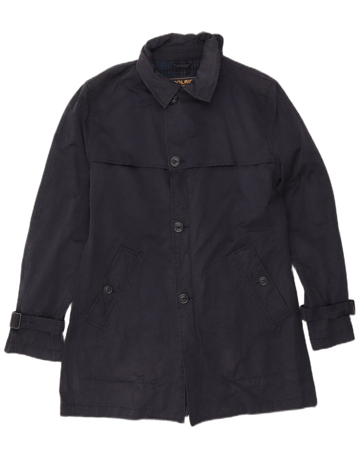 WOOLRICH Trench Homme UK 36 Petit Bleu Marine Coton
