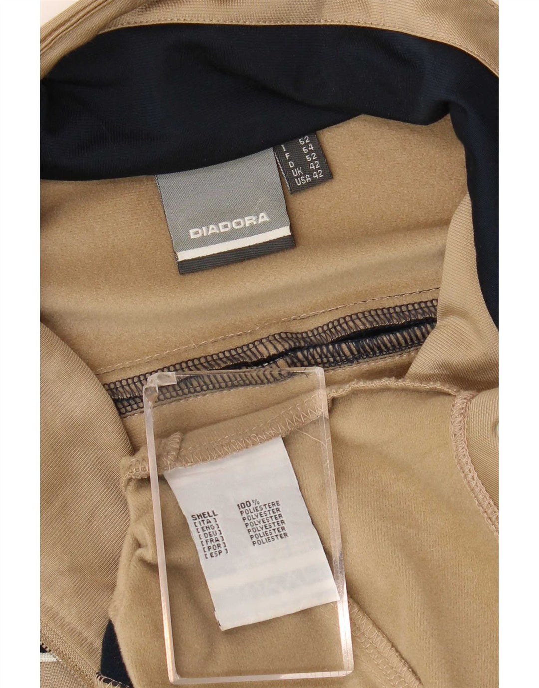 Diadora Veste de survêtement pour homme UK 42 Large Beige Colourblock Polyester