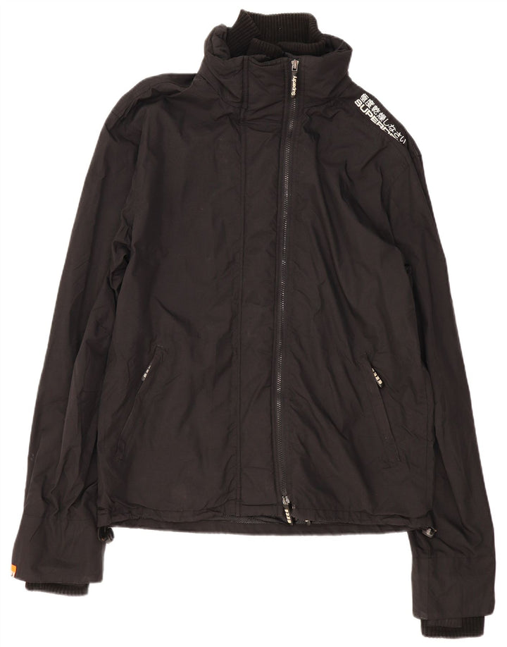 Superdry Veste de pluie graphique pour hommes UK 44 2XL Noir Polyester