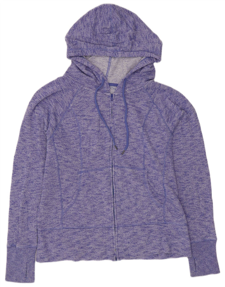 GAP Pull à capuche zippé pour femme UK 16 Grand coton moucheté violet