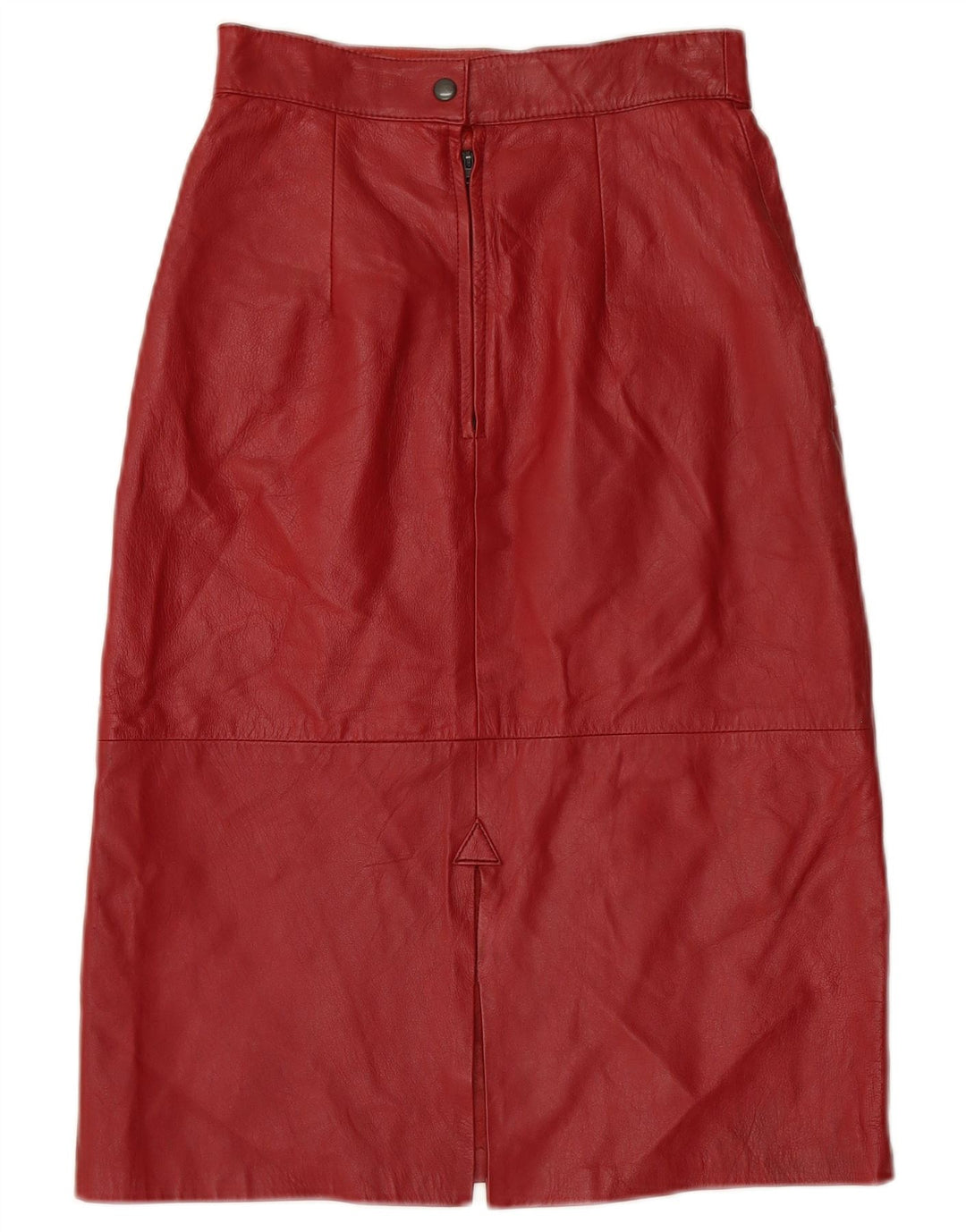 VINTAGE Jupe en cuir taille haute femme W24 XS Bordeaux