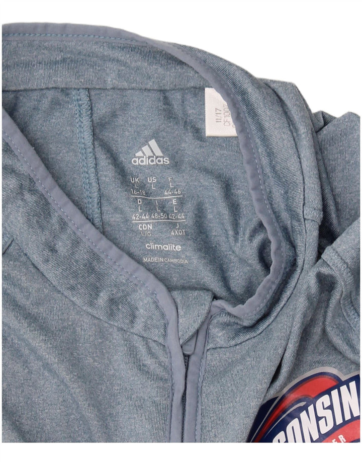 ADIDAS Womens Wisconsin Pullover Tracksuit Top UK 16/18 Large Blue