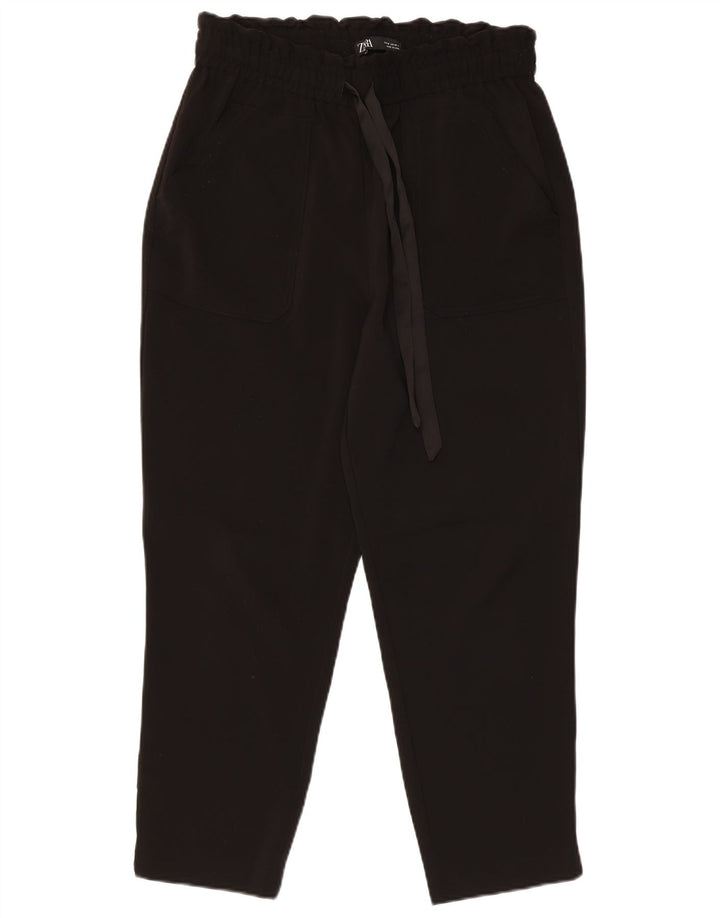 Zara Pantalon court fuselé pour femme Medium W28 L25 Noir Polyester