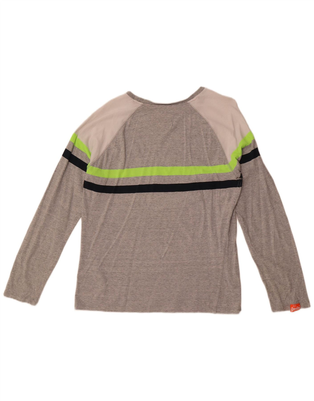 Superdry Haut à Manches Longues en Coton Colorblock Gris Moyen Homme