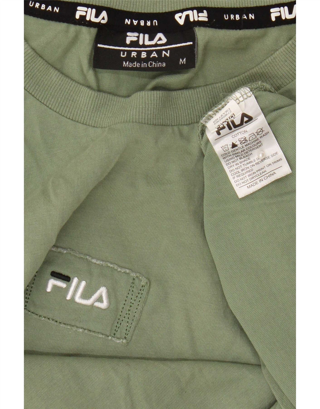 Fila T-Shirt Homme Kaki Moyen Coton