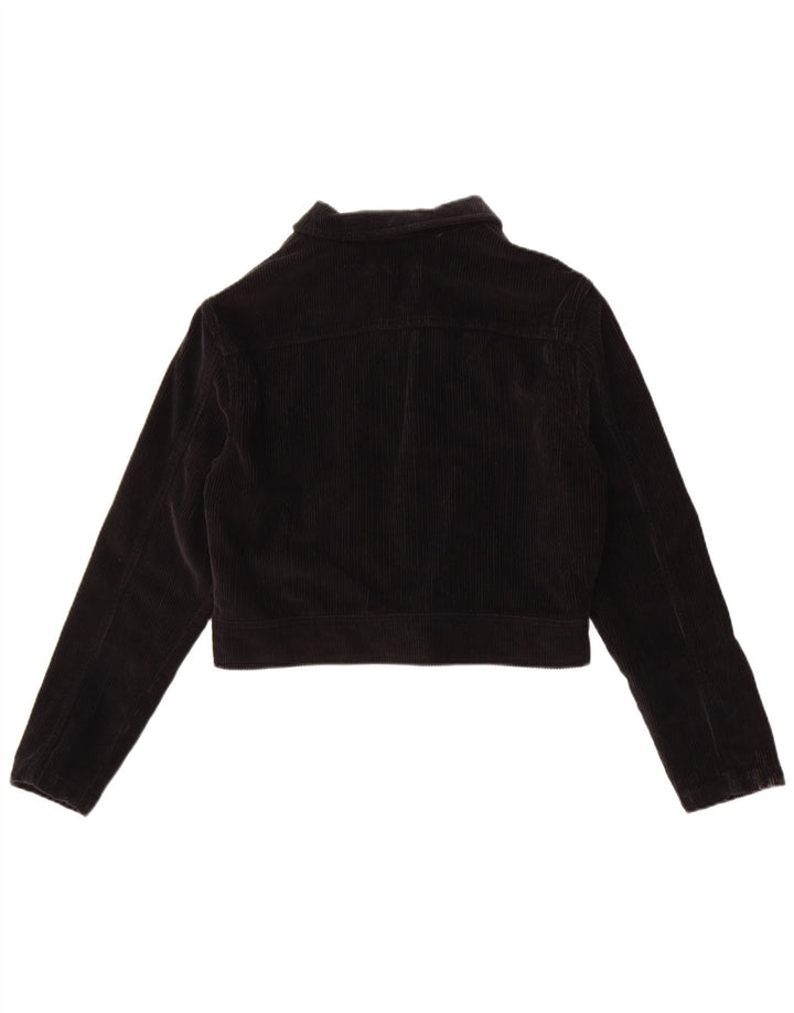 Superdry Veste courte en velours côtelé pour femme UK 12 Coton noir moyen