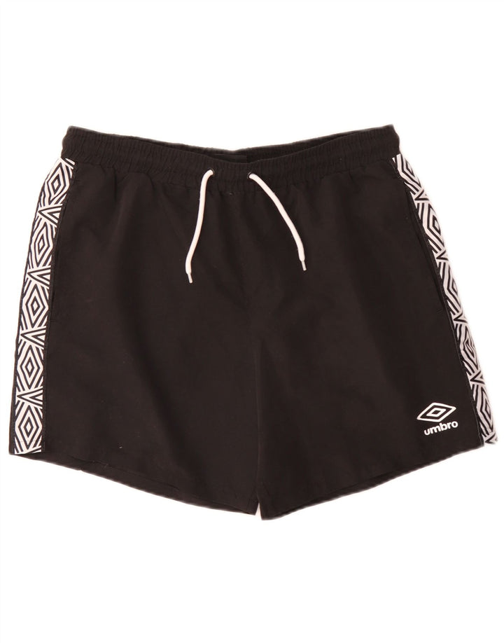 Umbro Short de Bain Graphique Homme Large Noir Géométrique Polyester