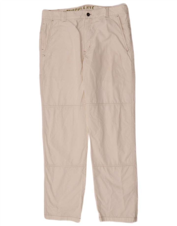 Murphy & Nye Pantalon Chino Slim Homme W36 L32 Coton Blanc