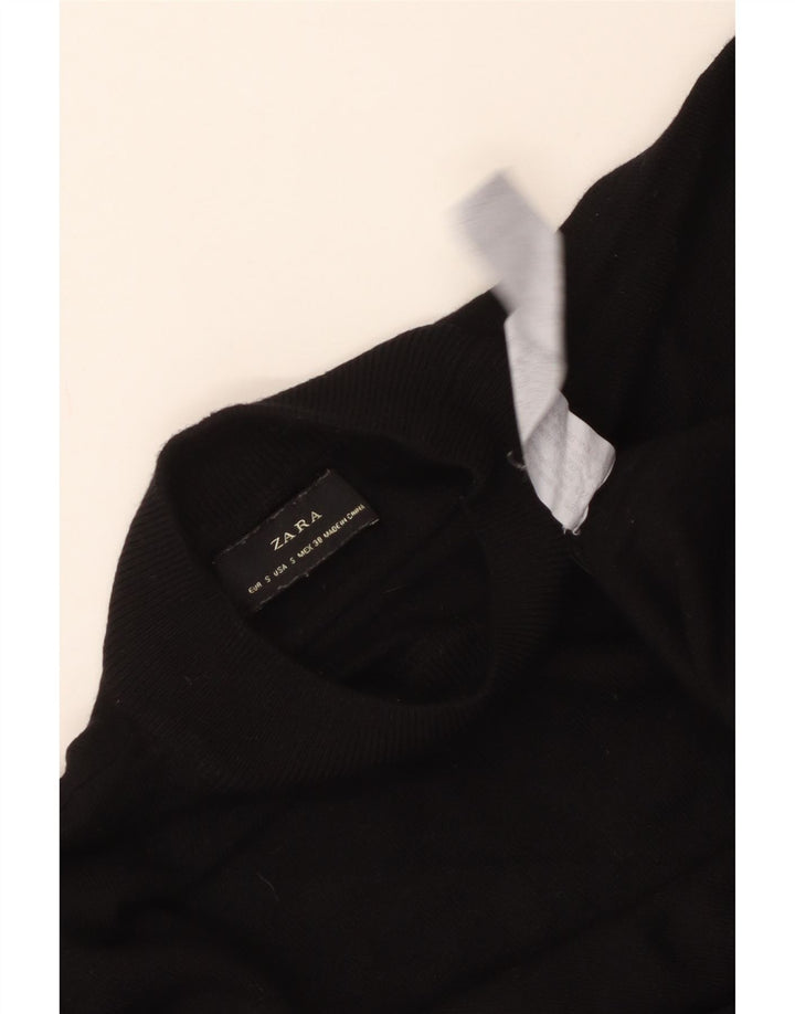 Zara Homme Pull Col Roulé Petit Noir Viscose