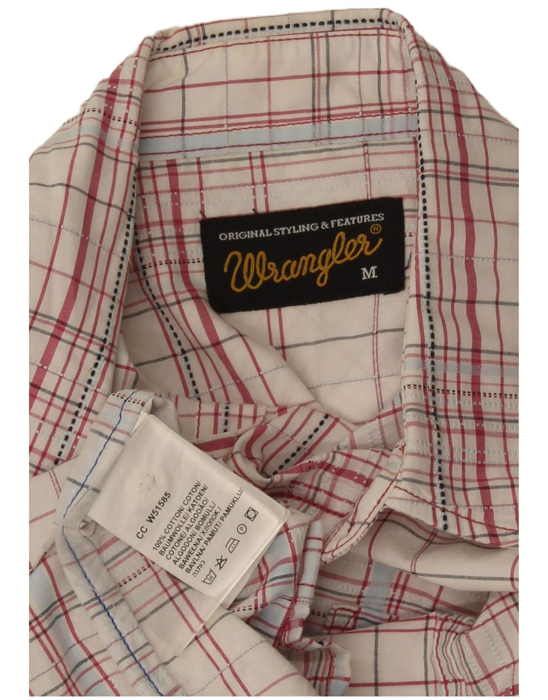 Wrangler Chemise à manches courtes pour homme Coupe classique en coton à carreaux Blanc moyen