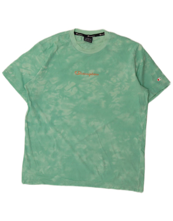 Champion T-Shirt Graphique Homme Petit Vert Tie Dye