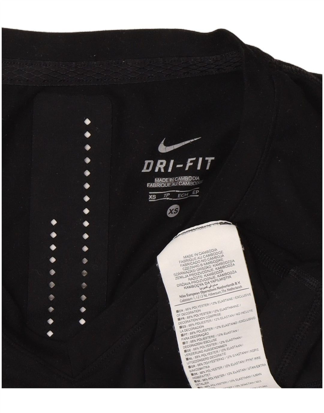 Nike Hommes Dri Fit Graphic Haut à manches longues XS Noir Polyester