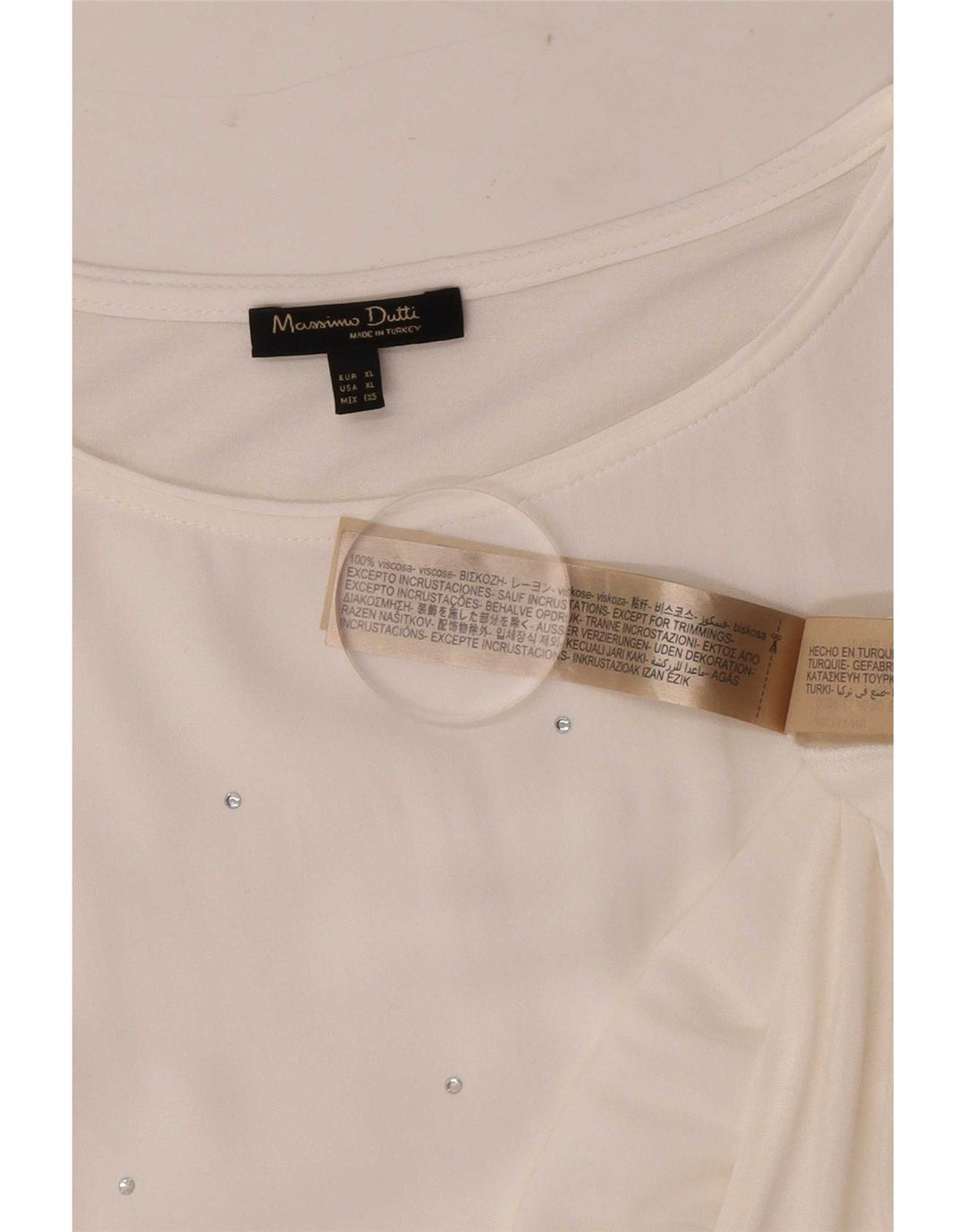 Massimo Dutti Chemisier Femme UK 18 XL Blanc Viscose