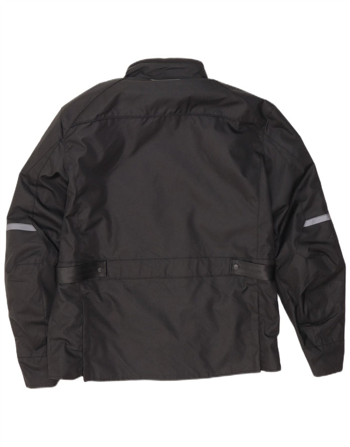 vintage Mens Moto Racer Utility Jacket UK 44 2XL Noir Polyester
