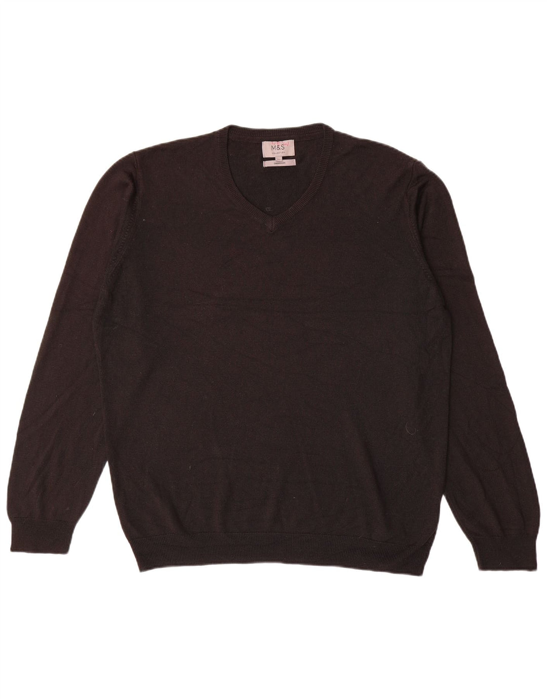 Marks & Spencer Pull Col V Homme XL Noir Acrylique
